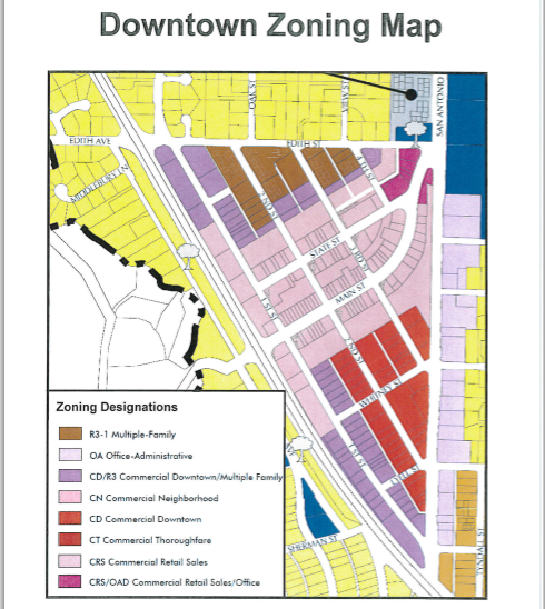 A map of the Los Altos downtown area.  The  Courtesy of Los Altos City Council.