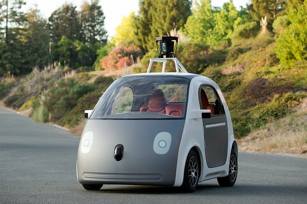 Google began testing its new driverless cars on Bay Area roads in 2015. Google plans to make the vehicles available to the public as soon as 2019. Photo courtesy Flickr user SmoothGroover22.