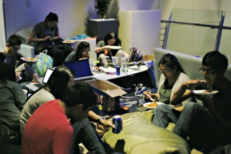 Participants of the HS Hacks II hackathon work diligently on their creations. The hackathon was held from February 7-8, 2015 at the PayPal headquarters in San Jose. Photo courtesy Janet Fang. 