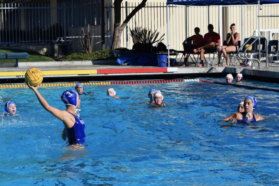 Junior Margo Lusinchi winds up to shoot in a game against Willow Glen. Having only lost one league match, the girls water polo team is in a good position to do well in CCS. Photo by Francesca Fallow.