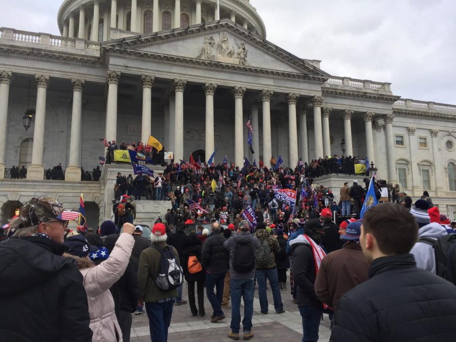 A scene from the Capitol on Wednesday, January 6, as Trump supporters gather to protest the certification of the election results.