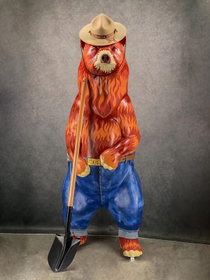 Yashs fiery take on Smokey the Bear has dazzled Los Altos residents, attracting the highest bid of any bear in its size.