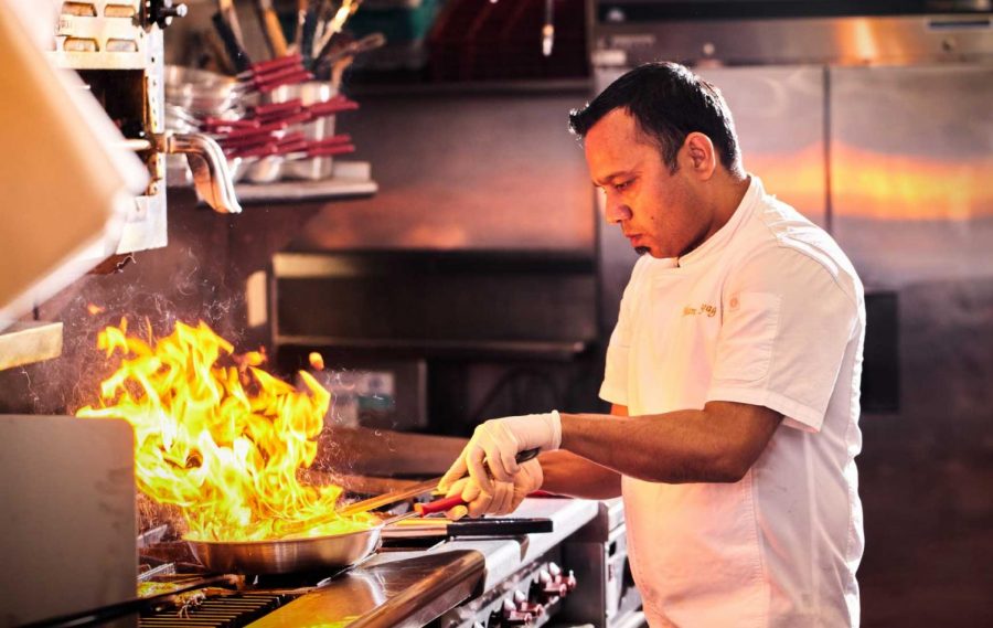 Manish Tyagi, owner and head chef of Aurum, in the kitchen. Aurum takes traditional Indian food and brings its own modern twist.