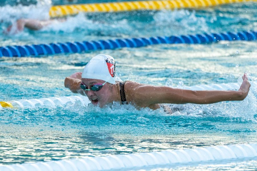Senior Ellie Heit swims butterfly at the 2022 Futures Championships in Santa Clara, CA.