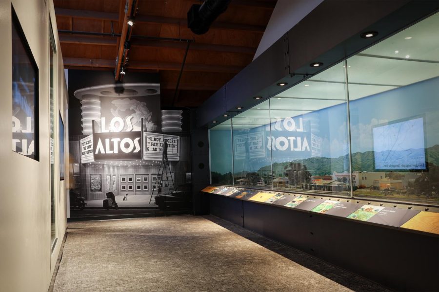 The town section of the new exhibit is complete with a moving train diorama and multiple interactive screens with animated maps of the town. It is one of many sections at Los Altos History Museums new exhibition, opening this week, promising to add a modern touch to portrayals of Los Altoss diverse history.