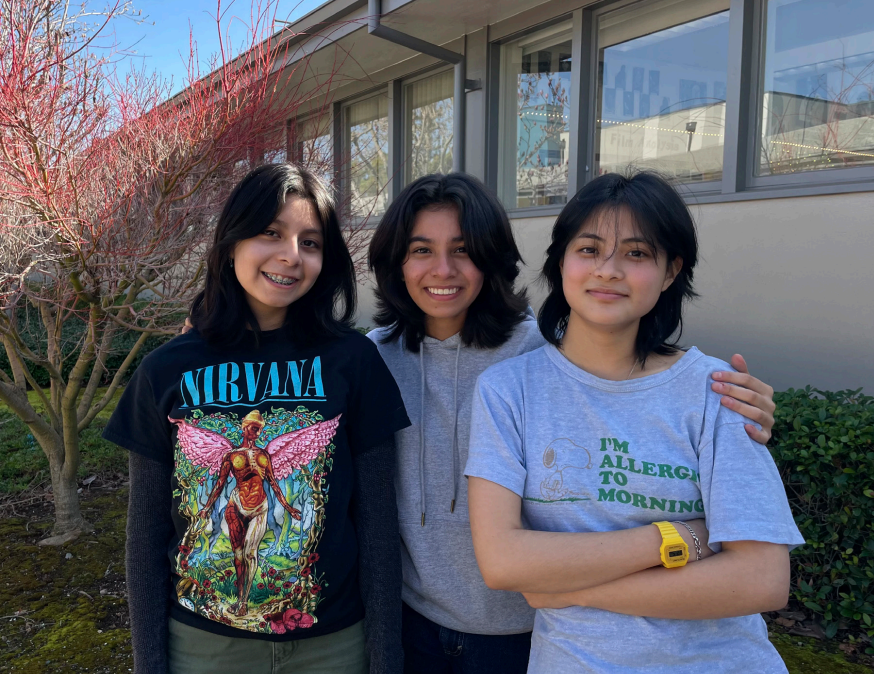 Junior Angely Vargas with her friends Nasana Bajcharya and Evelyn Aguilar. Angely is an AVID student that has come to excel, particularly in STEM, despite obstacles thrown her way. 