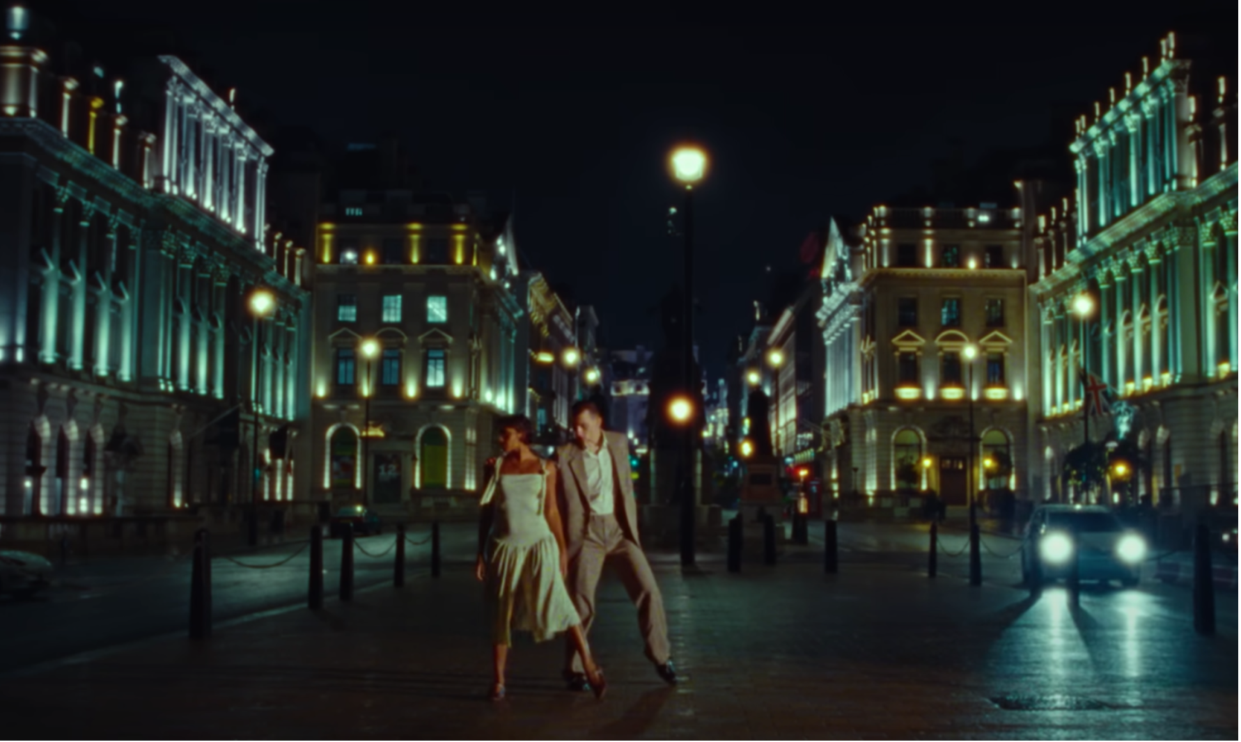 Two actors dance together in the new music video of “A Night to Remember.”