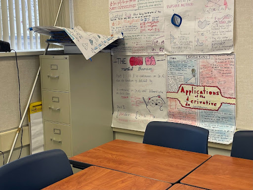 Student-made Calculus posters, hung in Room 306