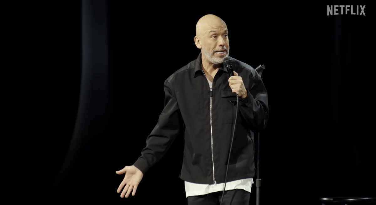 Jo Koy at his 2022 stand-up comedy special featured in Netflix, “Jo Koy: Live At the Los Angeles Forum.”