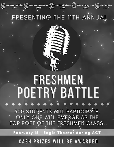 Freshman Poetry Battle poster.