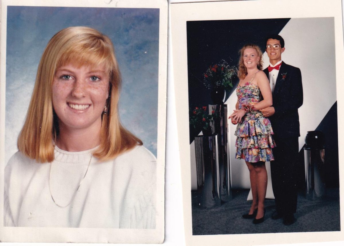 Hopi Hoekstra, currently dean of Faculty of Arts and Science at Harvard University, was a class of 1990 LAHS graduate. On the left is Hoekstras senior yearbook picture; on the right she poses at senior prom.