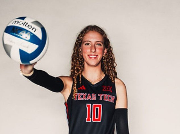  Junior Aviya Russo poses in a Texas Tech volleyball uniform. Aviya, who has been playing volleyball for eight years, recently committed to play volleyball for the university. 