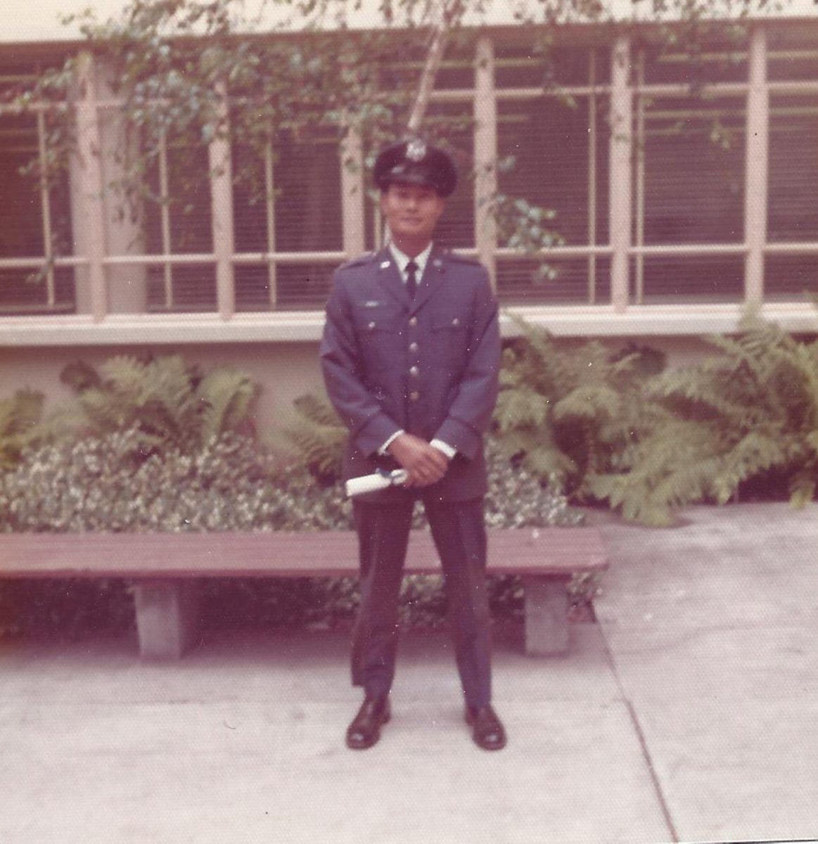 Former math teacher Bob Randall poses in a military uniform. Randall was drafted for the Vietnam War before teaching at LAHS.