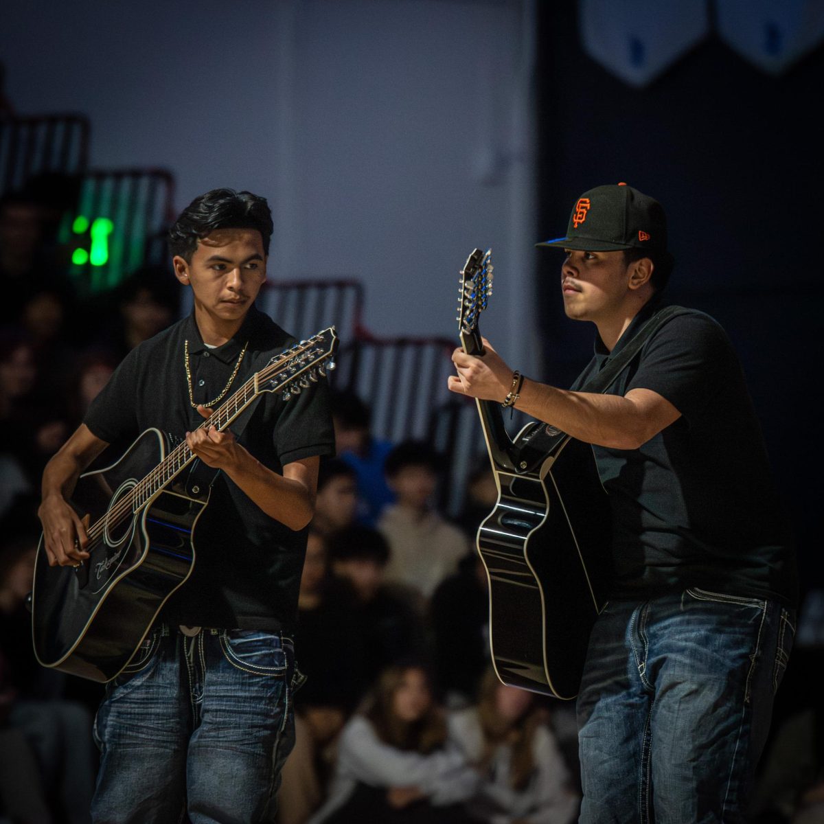 Grupo Inicial, a student-formed band, singing at the diversity rally