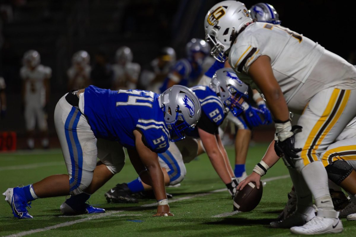 Friday, Sep. 5, the varsity football team faced Gunderson High School for its home opener. The
team lost 7–20 in its first-ever matchup against the Grizzlies. The Eagles are now 0–2 overall.
