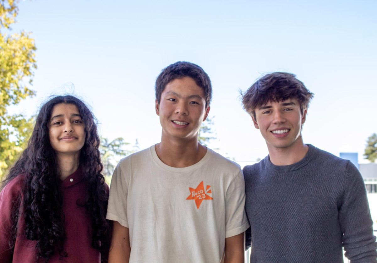 From left to right: junior class president Sophie Nadkarni, sophomore class president Zachary Po and senior class president Jeronimo Sepulveda Sagaseta. These class presidents were elected last spring. 
