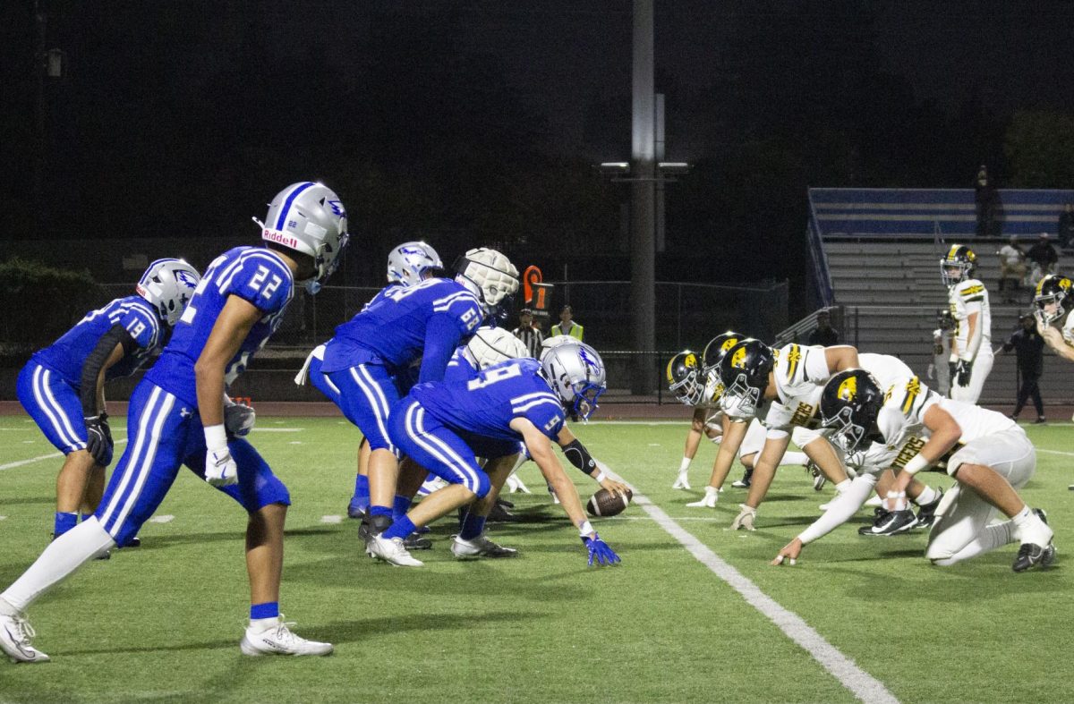 Los Altos prepares to snap the ball against Terra Nova High School. The varsity football team lost 0–27 in the Homecoming game last week. 