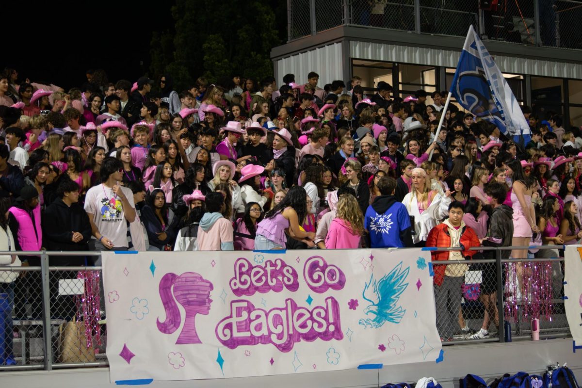 Former Blue Crew members supporting a Varsity football game. This year, Blue Crew has made changes to its club structure to promote spirit efforts.