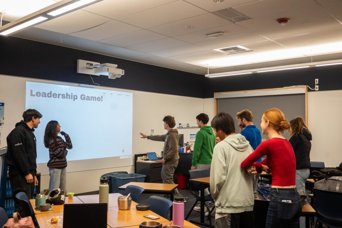 SALT works on trust and teamwork skills with a blindfolded leadership game at lunch on Wednesday October 15.