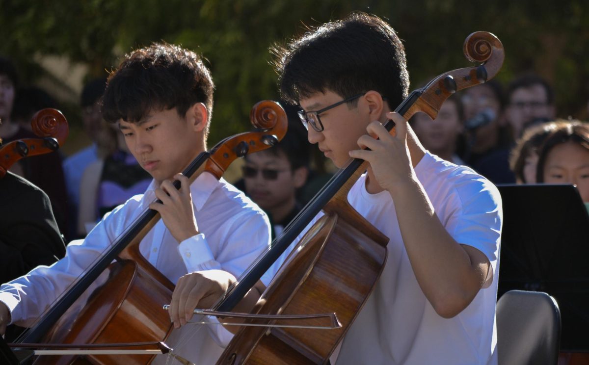 Orchestra students perform “Ease on Down the Road” by Michael Jackson and Diana Ross. 