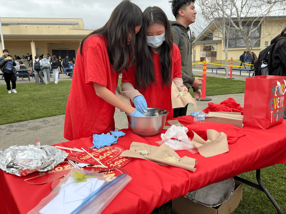 The Chinese Culture Club prepares dumplings at Los Altos High School’s 2025 Lunar New Year festival. This year, the event will take place Feb. 24 and 25, with traditional festivities and performances planned by student clubs and Mandarin classrooms.